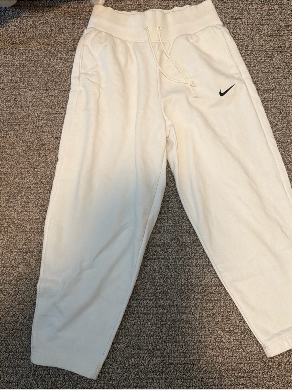 Nike  White Fleece Jogger Pants